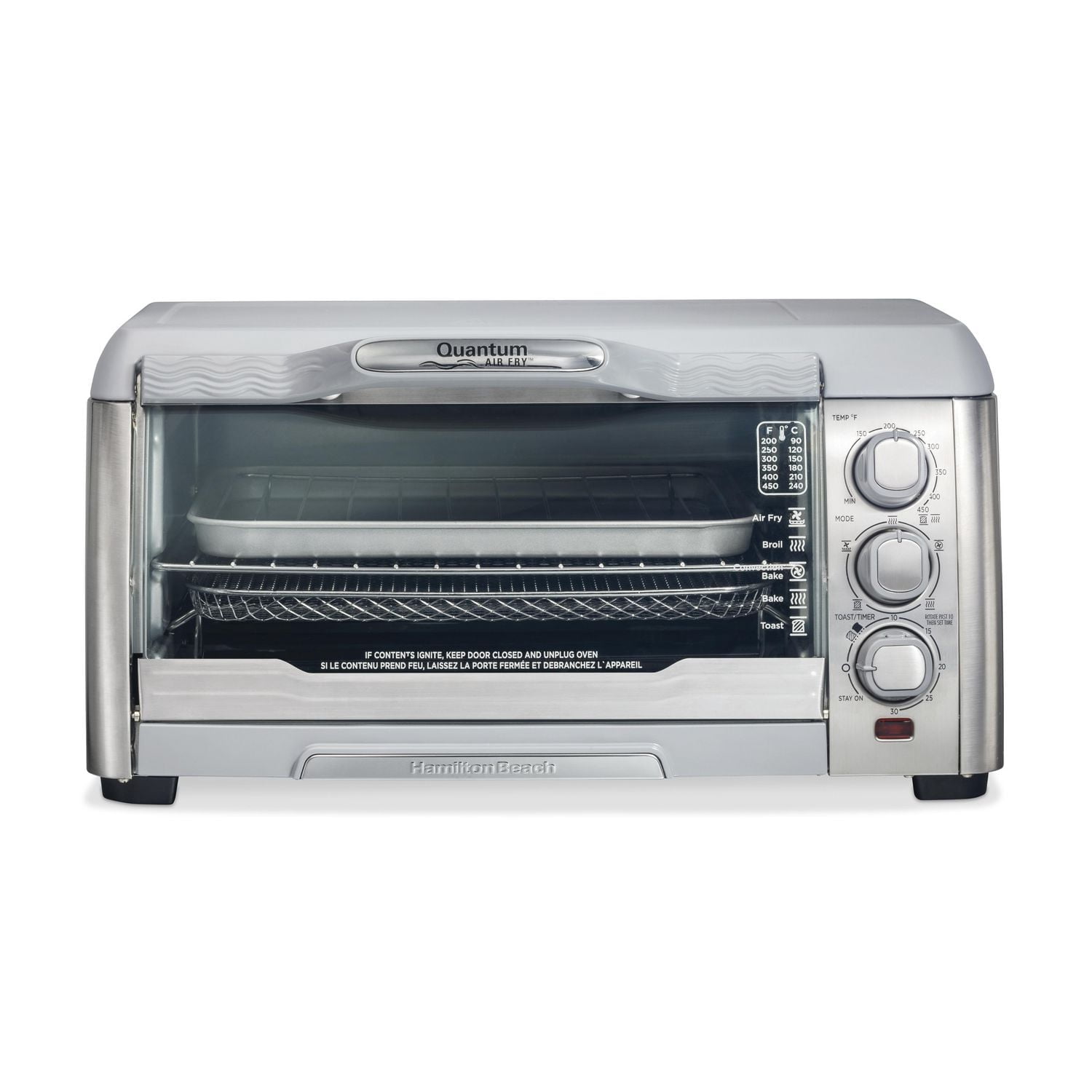 Hamilton Beach Quantum™ Air Fryer Toaster Oven, 0.65 CU. ft. Capacity, 1400 Watts, Stainless Steel, 31350G