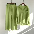 thumbnail image 2 of Ketyyh-chn99 Shorts Ensembles Courts pour Femmes 2 Pcs Ensemble de Pyjama d'Été pour Dames Été T-Shirts à Manches Courtes Décontractés pour Femmes et Ensemble 2 Pcs Vert,m, 2 of 4