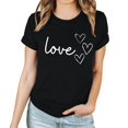 thumbnail image 4 of Diufon Hauts de la Saint-Valentin pour Femmes Décontractés Tendance T-Shirt à Manches Courtes Col Ras du Cou Mignon à Imprimé Graphique Chandail Blouse, 4 of 4