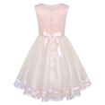 thumbnail image 2 of Flower Girls Dress Blush Belted Wedding Party Bridesmaid 6 Years, 2 of 7