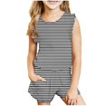 thumbnail image 2 of Birdeem Camisole pour Filles Mode Filles Débardeurs Décontractés Sans Manches Col Rond Col Imprimé Ensembles de Shorts, 2 of 12