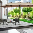 thumbnail image 4 of Gymax Parasol de Patio Double 15 Pieds, Parasol de Marché Extérieur Double Face avec Manivelle, Beige, 4 of 10
