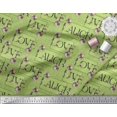 thumbnail image 2 of Soimoi Green Moss Georgette Fabric Floral Love Text Printed Craft Fabric by the Yard 44 Inch Wide, 2 of 5