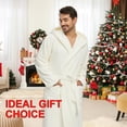 thumbnail image 4 of Men's Bathrobe with Hood, Soft Long Towel Robe for Men - Super Absorbent Quick Dry yet Warm, 4 of 6