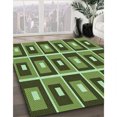 thumbnail image 3 of Ahgly Company Machine Washable Indoor Rectangle Transitional Green Area Rugs, 7' x 10', 3 of 7
