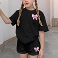 thumbnail image 4 of Robe d'Été à Manches Courtes Haut à Manches Courtes et Short Ensemble Deux Pièces pour Enfants Mignonne Détente d'Été Col Rond, 4 of 6