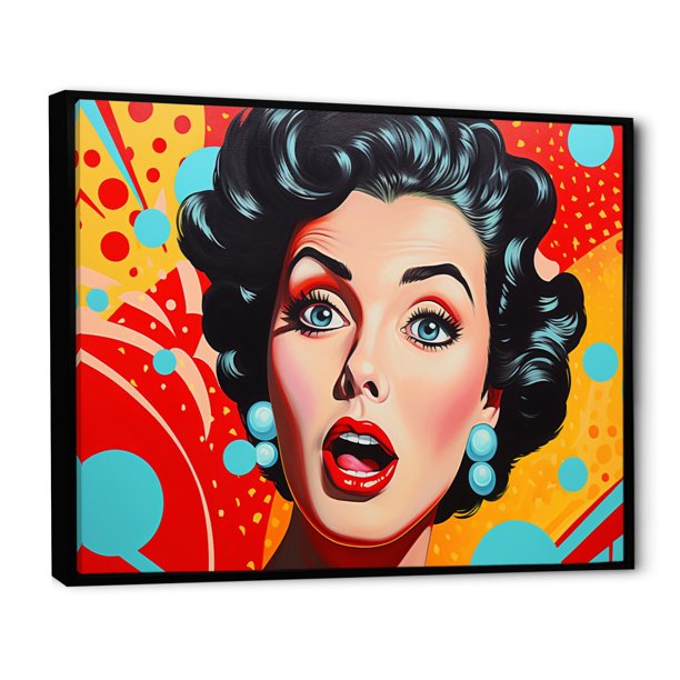 Designart Pop Art Oversized framed wall art decor, Pop Art framed