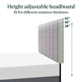 thumbnail image 4 of Mainstays Upholstered Queen Platform Bed Frame with Square Stitch Height Adjustable Headboard, Grey, 4 of 9