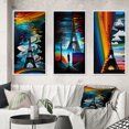 thumbnail image 1 of Designart "Contemporary Rainbow Eiffel Tower in Paris II" City Paris Framed Wall Art Set Of 3 - Multicolor Paris Frame Gallery Wall Set For Home Decor, 1 of 6