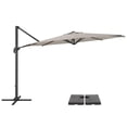 thumbnail image 1 of CorLiving 11.5ft Deluxe Offset Tilting Rotating Patio Umbrella with Aluminum Frame & Deluxe Base Weights, 1 of 9