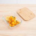 thumbnail image 4 of Dvkptbk Wooden Lid Vertical Glass Lunch Box Sealed Bento Picnic Box Microwave Heating Lunch Box Rectangular Food Container, 4 of 6