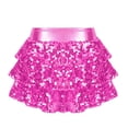 thumbnail image 2 of XUNZOO Jupe-Culotte à Sequins et Volants pour Filles, Mini Rose Vif 4, 2 of 8