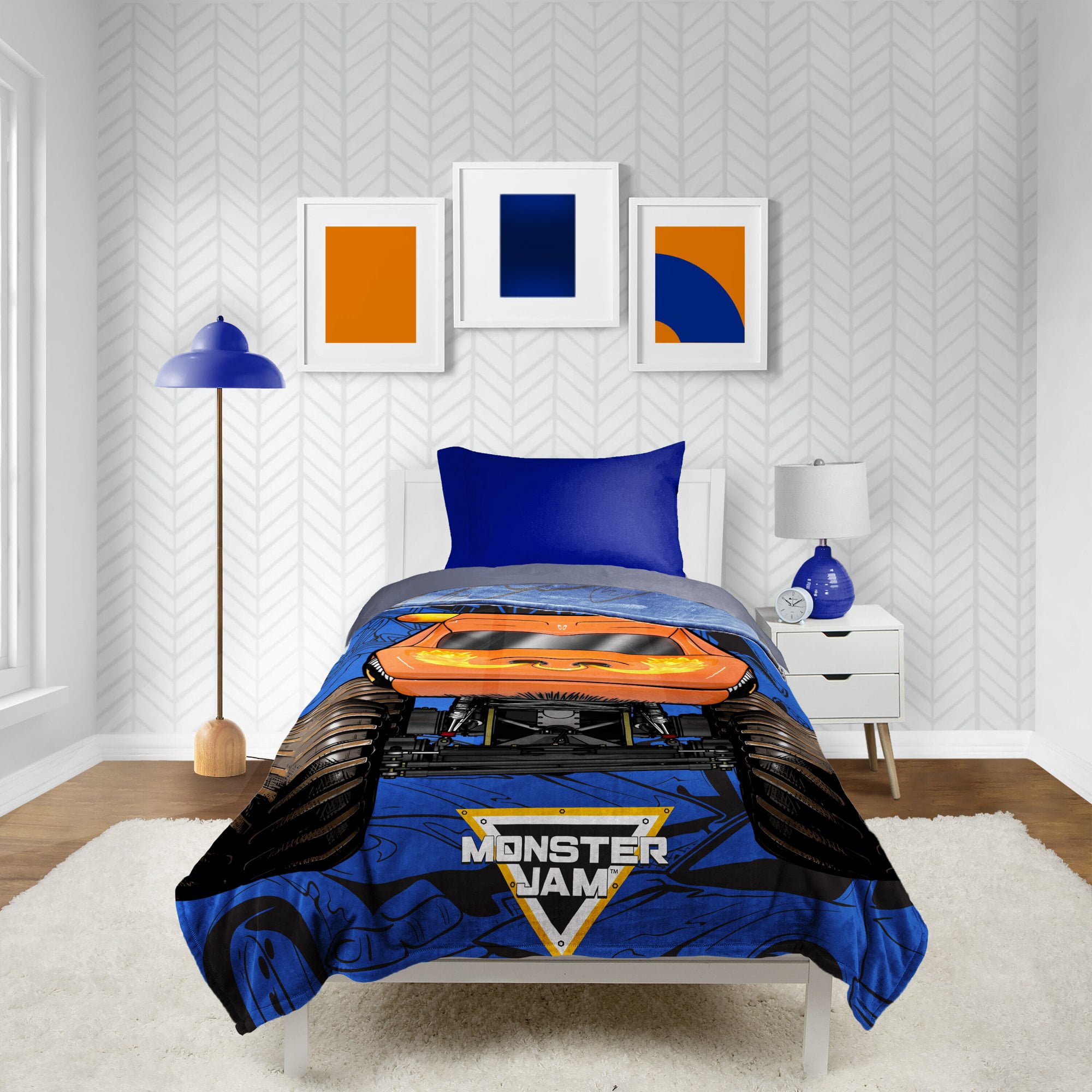 Monster Jam Silk Touch kids Fleece Blanket, 100% Polyester