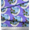 thumbnail image 2 of Soimoi Polyester Crepe Fabric Tropical Flower & Heart Print Fabric by The Yard 52 Inch Wide, 2 of 3
