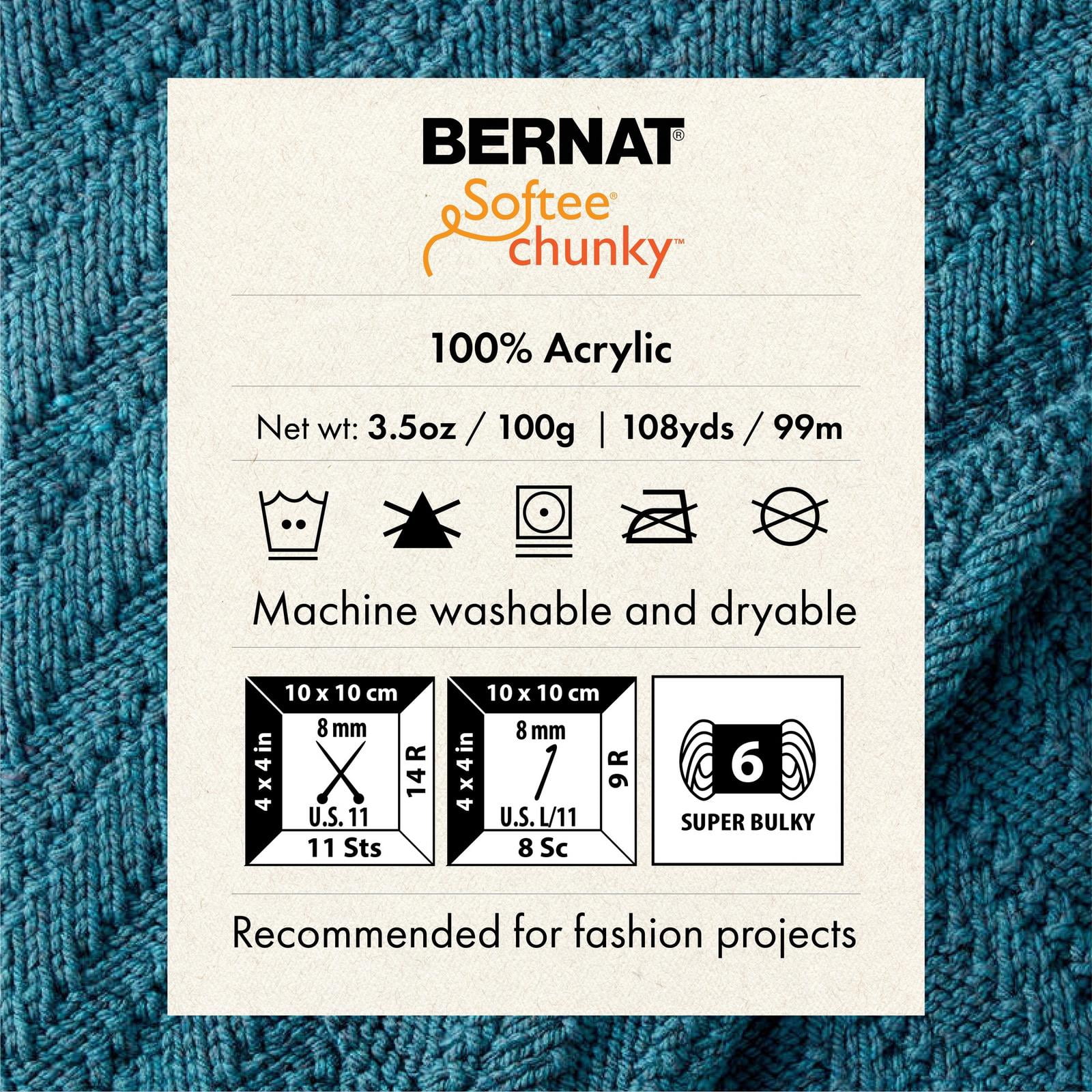 Bernat® Fil Softee® Chunky™, Acrylique #6 Super Volumineux, 3,5oz/100g, 108 Yards