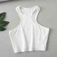 thumbnail image 3 of AherBiu Workout Tops for Women Racerback Sleeveless Cropped Ribbed Tank Top Crewneck Slim Yoga Cami Shirt, 3 of 3