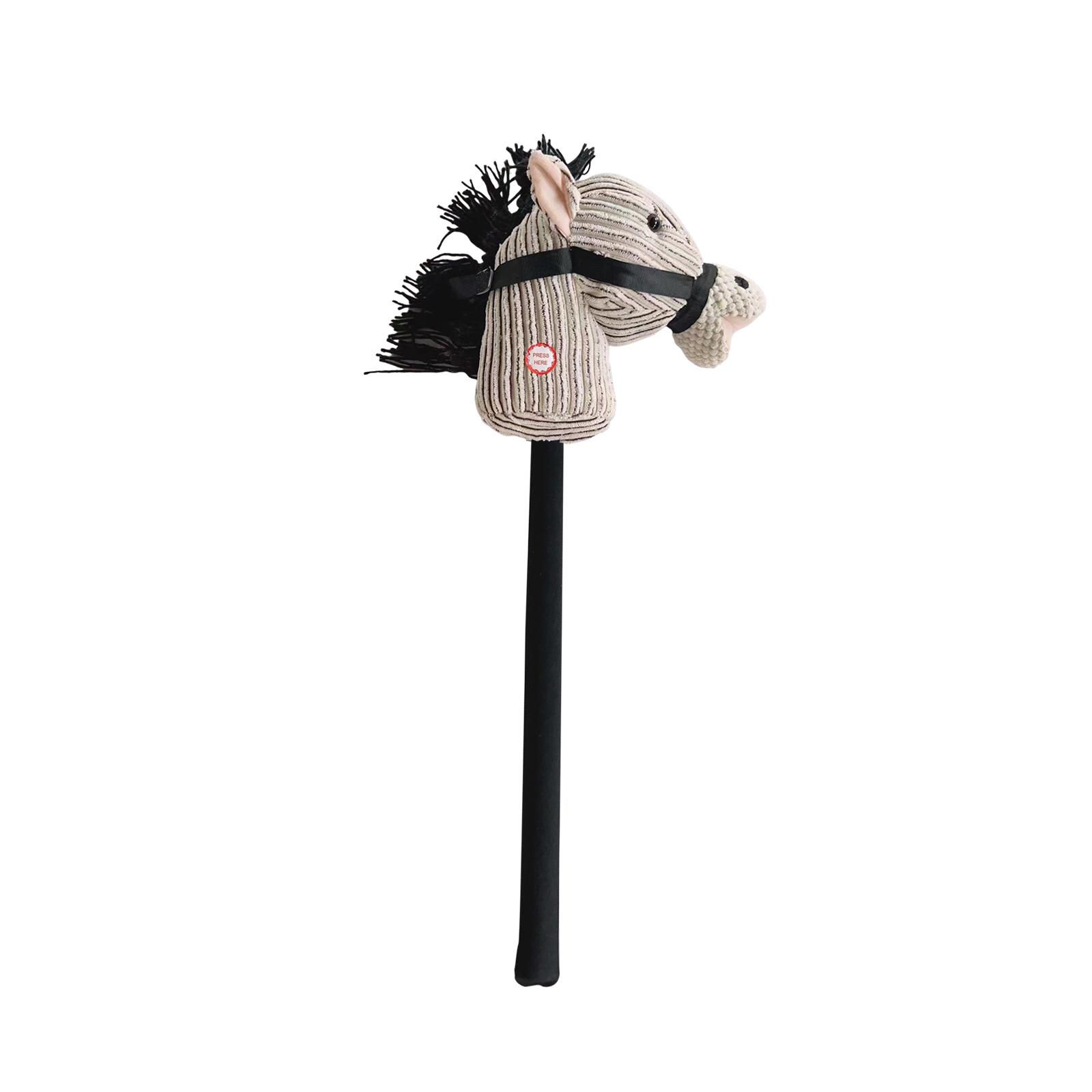 HILABEE Hobby Horse Stick Toy Cartoon Performance Props for Kids 3 Years+ Gift White
