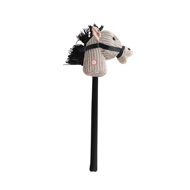 HILABEE Hobby Horse Stick Toy Cartoon Performance Props for Kids 3 Years+ Gift White