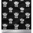 thumbnail image 1 of Soimoi Rayon Fabric Leaves & Lotus Block Decor Fabric Printed Yard 42 Inch Wide, 1 of 3