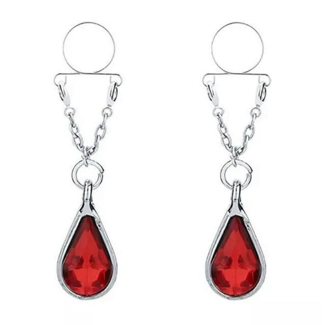 SNNROO 2X Sexy Adjustable Nipple Rings Non-Piercing Clip On Dangle Fake Nipplerings-08