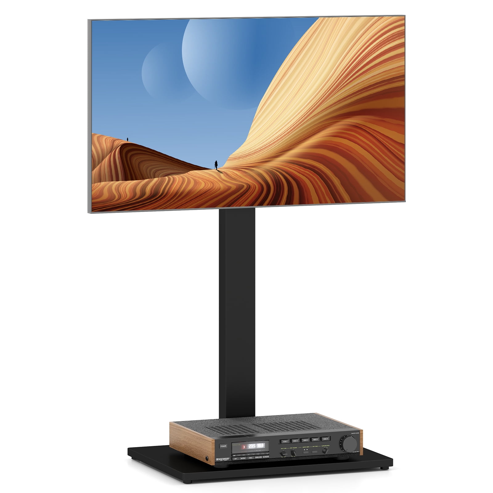Gymax Meuble TV sur pied universel pour téléviseurs de 32 à 70 po jusqu'à 110 lbs Support de montage
