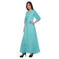 thumbnail image 2 of Moomaya Robe Longue Évasée Imprimée pour Femmes Manches 3/4 Col Rond Tenue Décontractée, 2 of 3