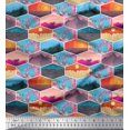 thumbnail image 1 of Soimoi Rayon Crepe Fabric Floral & Geometric Patchwork Printed Craft Fabric by the Yard 46 Inch Wide, 1 of 3