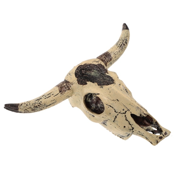 SHISUYAN Novelty Fish Tank Decoration Resin Craft Cow Skull Model Aquarium Reptile Tank Landscaping Decor