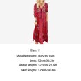 thumbnail image 1 of Bohemian Floral Print Maxi Dress V Neck Drawstring Lace up Long Sleeve Clothes, 1 of 7