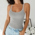 thumbnail image 2 of Timegard Tank Tops for Women Plus Size Square Neck Slim Comfy Solid Color Basic Tee Casual Going out Top, 2 of 6