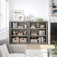 thumbnail image 3 of 5 Tier Bookcase, Farmhouse Book Shelf with Storage Open Display Bookshelves, 67.4" Tall Book Case Wooden 5 Shelf Bookcase Home Decor Furniture for Home Office, Living Room, Bed Room - Grey, 3 of 9