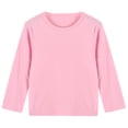 thumbnail image 1 of T-Shirt à Manches Longues pour Enfants Col Ras du Cou Garçon Fille Coton Doux T-Shirts de Base Décontractés Unis T-Shirts Hauts 1-13 Ans (8-10 Ans, Rose), 1 of 2