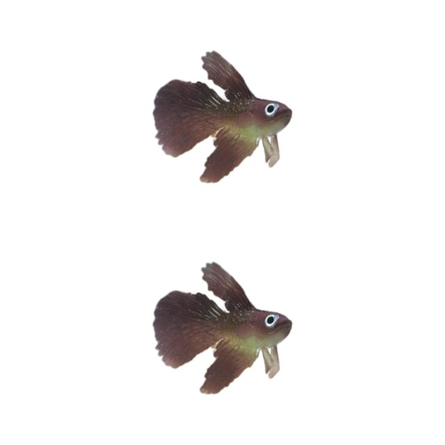 Thinsony Poissons Rouges Artificiels Lumineux Magnifiquement Conçus pour Aquariums Tan Brun 2Set