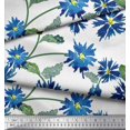 thumbnail image 2 of Soimoi polyester Crepe Fabric Leaves & Aster Flower Print Fabric by Yard 52 Inch Wide, 2 of 3