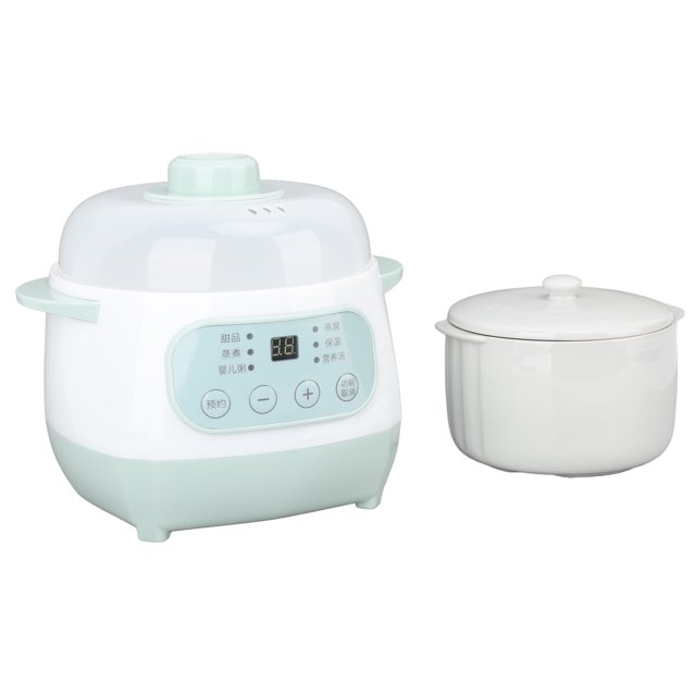 Slow Cooker, Water Bath Heating Method Electric Stewing Pot Multiple Function Timer Small Slow Cookers Saving Time and Energy for Home Use