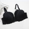 thumbnail image 2 of Womens Bras Middle Age Front Closure Lace Wireless Bra With Adjustable Straps Plus Size Full Support Bra Black 95C, 2 of 7