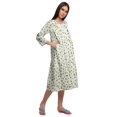 thumbnail image 3 of Moomaya Chemise de Nuit en Coton pour Femmes Imprimée à Col Rond avec Patte de Boutonnage, 3 of 6