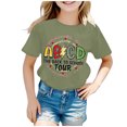 thumbnail image 1 of AWZXDE Hauts pour Filles Enfants Rentrée des Classes T-Shirt Graphique à Manches Courtes Col Rond Lumineux Confortable pour Garçons et Filles, 1 of 4