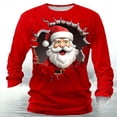 thumbnail image 2 of RXMEKW Haut à Manches Longues à Col Rond avec Imprimé de Noël pour Hommes, Chemise Décontractée en Polyester, Vert Taille g, 2 of 3