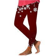 Winter Saving! HVOBTTY Women's Casual Long Leggings, Womens Christmas Fashion Printed Leggings Yoga Casual Pants Leggings Multicolor, L