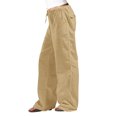 thumbnail image 2 of Timegard Womens Pants Plus Size Cotton Linen Straight Leg Elastic Waisted Drawstring Lounge Trousers, 2 of 5
