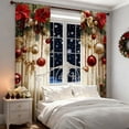 thumbnail image 4 of TIELUTT Holiday Printed Curtains 2 Piece of 2D Flat Printed Red Printed Curtains with Snowflake and Curtains Neutral Suction Curtains Out Light from Windows Decorative Shower Curtains 63 in Curtains, 4 of 6