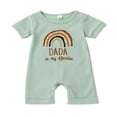thumbnail image 1 of Baby Romper Letter Rainbow Print Crew Neck Short Sleeves Breathable with Bottom Snaps Jumpsuit, 1 of 7