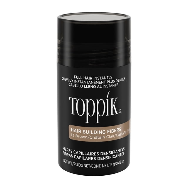 Toppik Hair Building Fibers for Instantly Fuller Hair, Light Brown, 12 g, Instantly Thicker Looking, 9 Shades for Men & Women