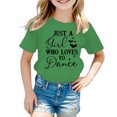 thumbnail image 1 of PMVFHDE Hauts Tendance pour Filles T-Shirts Tunique Graphique T-Shirt pour Fille T-Shirt pour Filles Hauts Manches Courtes Hauts Tube pour Filles Enfant Filles Mignon Graphique Col Rond T-Shirt Manches Courtes T-Shirt d'Été Vert, 5-6 Ans, 1 of 5