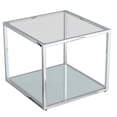 thumbnail image 1 of Contemporary Metal and Glass Large Square Coffee Table - Silver, 1 of 7
