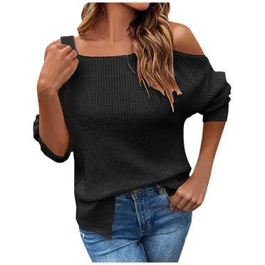 IROINID Chandail en Tricot à Encolure Carrée pour Femme, Couleur Unie, Décontracté, Longueur Courte, Manches Courtes