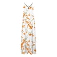 thumbnail image 4 of CEHVOM Robes d'Été pour Femmes Décontractées Boho Imprimées à Bretelles Anneau Plage Longue Robe Maxi avec Poches, 4 of 5