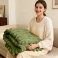 thumbnail image 2 of Thickened Rabbit Plu Sh Nap Blanket Bunny Blanket For Adults Soft Warm Fuzzy Throw Blanket For Bed Sofa Travel And Off Ice Blanket Heavy Couch Throw Blankets for Sofa Bed Blanket Full Size Blankets, 2 of 4