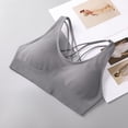 thumbnail image 4 of Women's Spaghetti Strap Bra Padded Bra Feature V-Neck Bralette Bra Style W-279 Gray M, 4 of 8